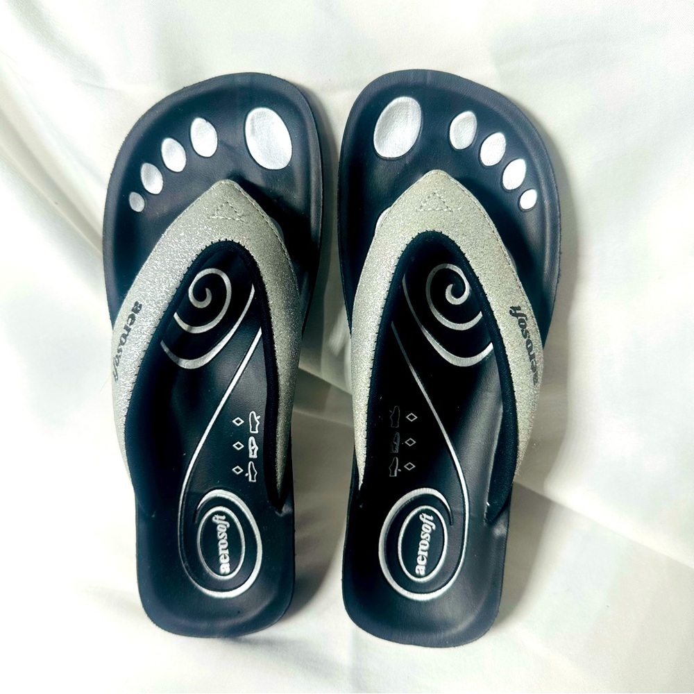 Aerosoft Women’s Sandals Size‎ 36/ 5.5 US Flip Flop Glitter Comfort Arch Support